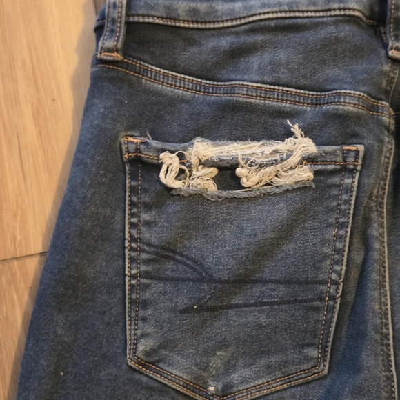 American Eagle Outfitters Ripped Blue Skinny Jeans - Picture 7 of 10